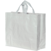 shopper riutilizzabili bianche in polipropilene laminato, in pronta consegna da magazzino, personalizzabili con grafica a uno o due colori su uno o due lati.