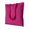 borse riutilizzabili in cotone tinto fucsia, senza logo o personalizzabili con grafica a scelta.