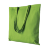 borse riutilizzabili in cotone tinto verde mela, senza logo o personalizzabili con grafica a scelta.