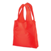 shopper ripiegabili rosse in poliestere, senza logo o personalizzabili con grafica a scelta.